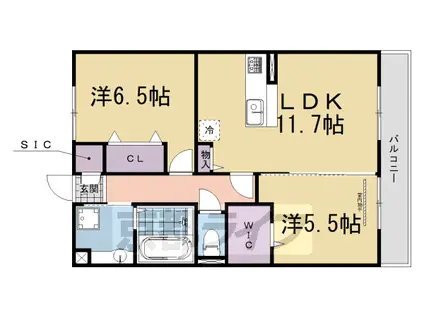 ノース COAST(2LDK/2階)の間取り写真