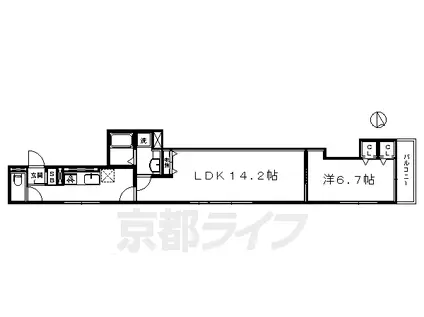 京阪電気鉄道京阪線 鳥羽街道駅 徒歩4分 3階建 築5年(1LDK/2階)の間取り写真