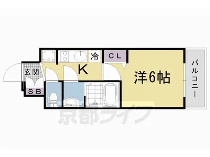 プレサンスTHE KYOTO 粋都(1K/7階)の間取り写真