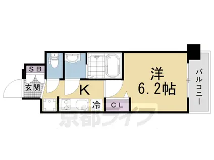 プレサンスTHE KYOTO 粋都(1K/7階)の間取り写真