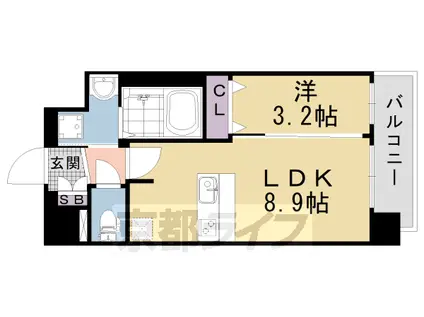 プレサンスTHE KYOTO 粋都(1LDK/2階)の間取り写真