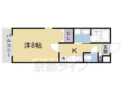 札幌市南北線 中島公園駅 徒歩3分 5階建 築6年(1K/1階)の間取り写真