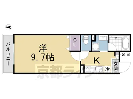 サンオリジン司(1K/4階)の間取り写真