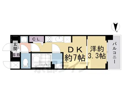 京都市烏丸線 九条駅(京都) 徒歩7分 7階建 築5年(1DK/5階)の間取り写真