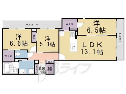 シャーメゾンGRACE(3LDK/3階)の間取り写真