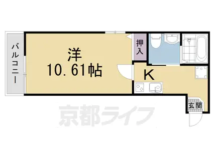 京阪電気鉄道京阪線 清水五条駅 徒歩8分 4階建 築11年(1K/4階)の間取り写真
