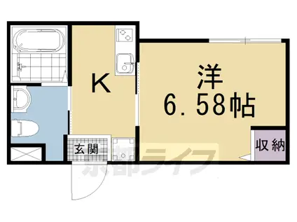 京阪電気鉄道京阪線 清水五条駅 徒歩8分 4階建 築11年(1K/1階)の間取り写真