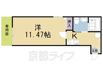 京阪電気鉄道京阪線 清水五条駅 徒歩8分 4階建 築10年(1K/1階)の間取り写真