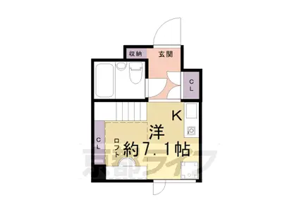 京阪電気鉄道京阪線 清水五条駅 徒歩2分 6階建 築6年(ワンルーム/2階)の間取り写真