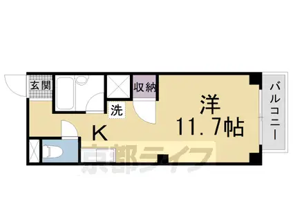 AS-1七條(ワンルーム/4階)の間取り写真