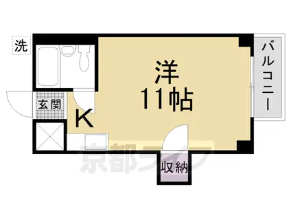 札幌市軌道線 西線１１条駅 徒歩2分 4階建 築39年(ワンルーム/4階)の間取り写真