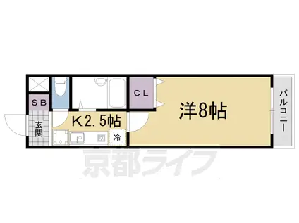 WAVE-K2(1K/3階)の間取り写真