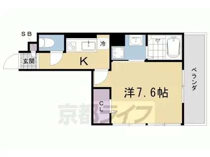 ASUKAⅢ(1K/1階)の間取り写真