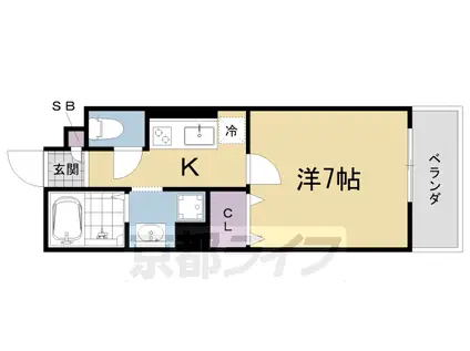 ASUKAⅢ(1K/3階)の間取り写真