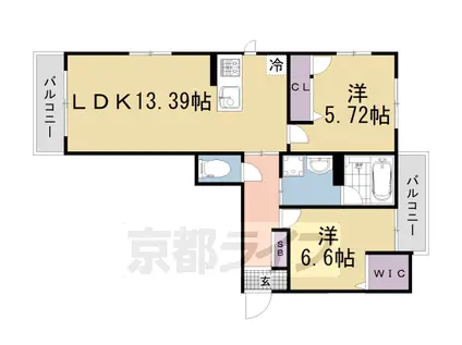 シャーメゾン ヴェール・フォーレ(2LDK/3階)の間取り写真