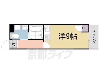 京阪電気鉄道京阪線 伏見桃山駅 徒歩3分 3階建 築5年(ワンルーム/3階)の間取り写真