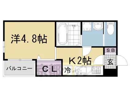 ポラリス(ワンルーム/2階)の間取り写真