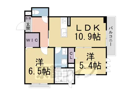 RESANA竹鼻(2LDK/3階)の間取り写真