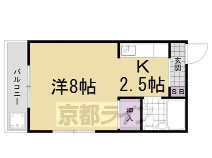 ハイツ初田(1K/3階)の間取り写真