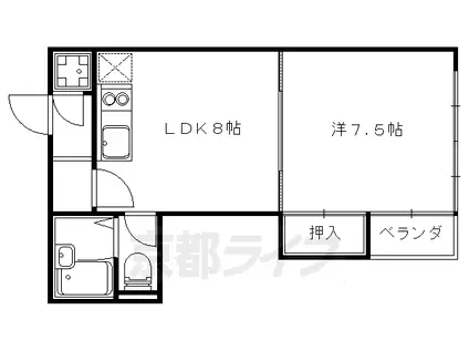 メゾン音羽(1LDK/1階)の間取り写真
