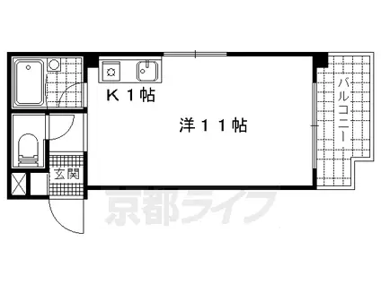 プルミエール勧修寺(ワンルーム/5階)の間取り写真