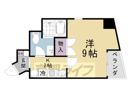 京都市東西線 椥辻駅 徒歩1分 10階建 築25年(1K/5階)の間取り写真