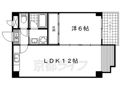 ステージハウス万石(1LDK/3階)の間取り写真