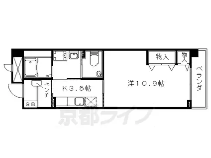 洛和ホーム 音羽の里(1K/5階)の間取り写真