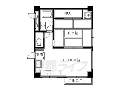 カーサフレスコ(1DK/2階)の間取り写真