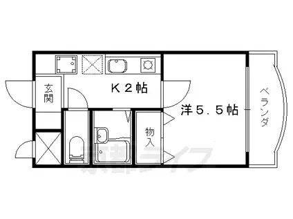 LA CASA山科(1K/3階)の間取り写真