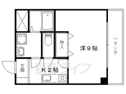 LA CASA山科(1K/2階)の間取り写真