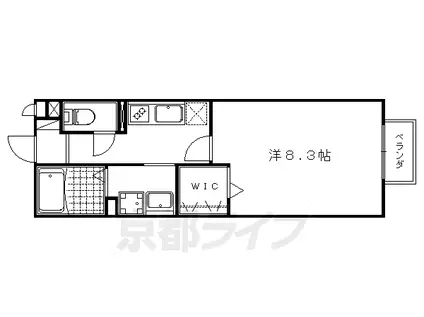 京都市東西線 東野駅(京都) 徒歩18分 2階建 築21年(1K/2階)の間取り写真