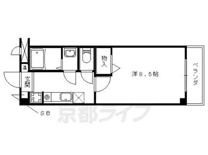 リファイン椥辻(1K/2階)の間取り写真