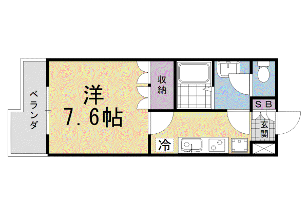 京阪電気鉄道宇治線 六地蔵駅(京阪) 徒歩8分 2階建 築21年(1K/2階)の間取り写真