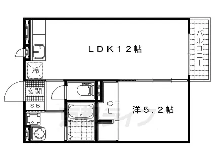 京阪電気鉄道京津線 四宮駅 徒歩8分 2階建 築17年(1LDK/2階)の間取り写真