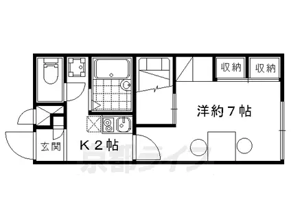 東海道本線 山科駅 徒歩13分 2階建 築18年(1K/2階)の間取り写真