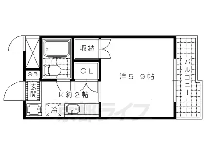 サンガーデン山科(1K/3階)の間取り写真