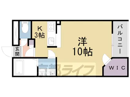 京都市東西線 椥辻駅 徒歩14分 3階建 築15年(1K/2階)の間取り写真