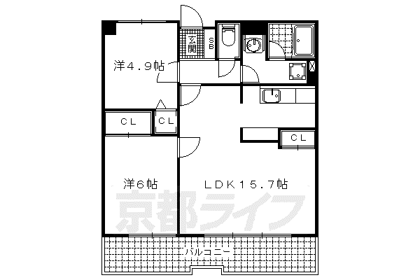 メゾンファミーユ(2LDK/1階)の間取り写真