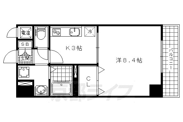 グレース大嘉(1K/3階)の間取り写真
