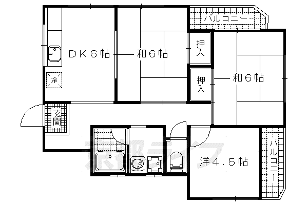 中村マンション(3DK/2階)の間取り写真