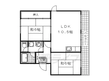 メゾンヤマギワ(2LDK/2階)の間取り写真
