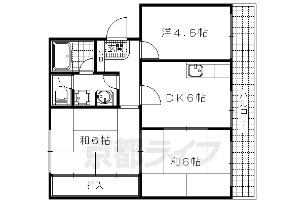 メゾンヤマギワ(3DK/2階)の間取り写真