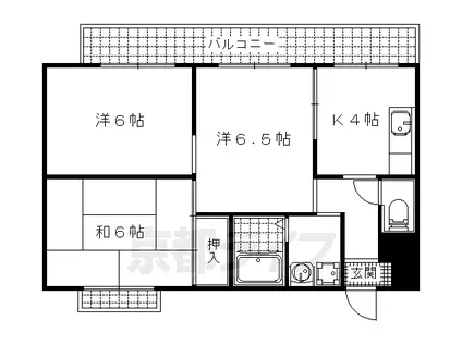 エクシード西大津(3K/1階)の間取り写真