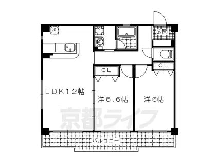 ガーデンシティ柳ヶ崎(2LDK/3階)の間取り写真