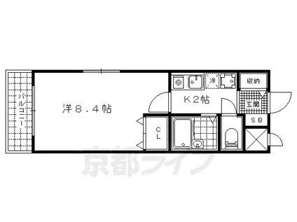 KYOマンション(1K/2階)の間取り写真