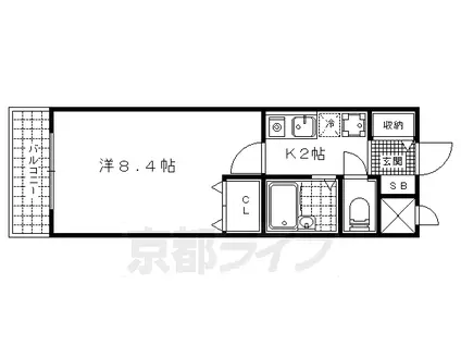 KYOマンション(1K/2階)の間取り写真