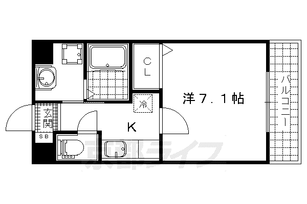 サウスセントラル衣川(1K/2階)の間取り写真