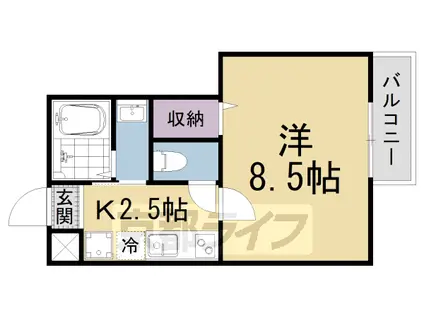 アークリード大津北(1K/3階)の間取り写真