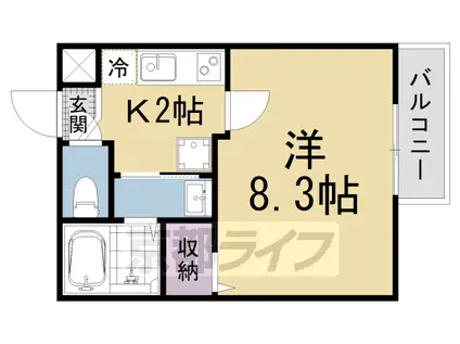 アークリード大津北(1K/2階)の間取り写真